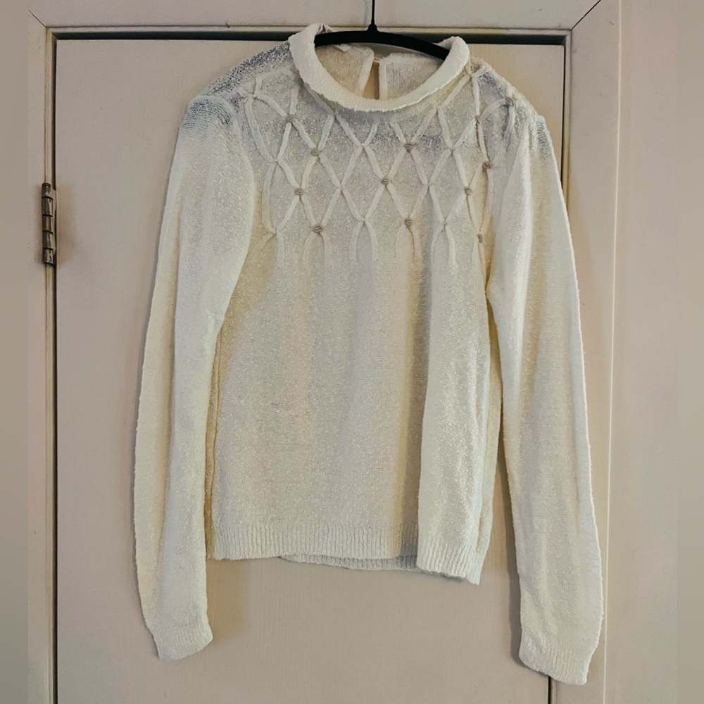 VTG 70s Cottagecore Prairie Victorian Edwardian Revival Knit Jumper Sweater S